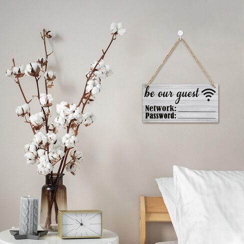 Wood Decor Sign Wifi Password Sign Be Our Guest Network Share Hot Spot Wall Decor Farmhouse Bathroom Sign Wood Hanging Wall Plque Decorative For Bathroom Gift For Home12X6 In in Saudi Arabia
