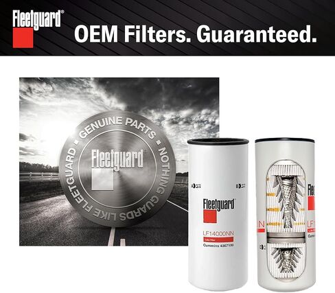 LF14000NN Oil Filter Fleetguard - Genuine OEM Cummins Filtration upgrade of LF9080 for 2010-2019 Cummins ISX 15 Engine - Heavy Duty Nanonet Media for Engine Protection - 1 Pack in Saudi Arabia