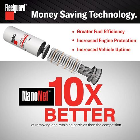 LF14000NN Oil Filter Fleetguard - Genuine OEM Cummins Filtration upgrade of LF9080 for 2010-2019 Cummins ISX 15 Engine - Heavy Duty Nanonet Media for Engine Protection - 1 Pack in Saudi Arabia