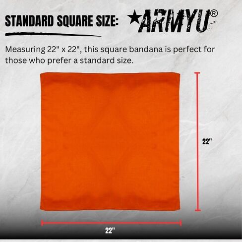 ARMYU Solid Color Military Bandana (22" x 22"), Solid Head Scarf Do-rag 100% Cotton Bandanna Cover in Saudi Arabia