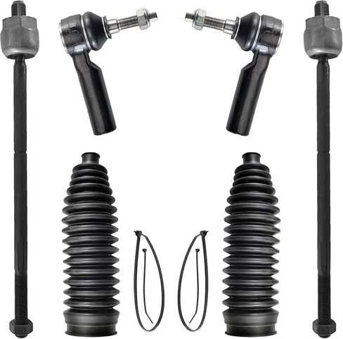6pcs Front Steering Kit Tie Rod End Inner and Outer and Boots for Ford Mustang 2005 2006 2007 2008 2009 2010 in Saudi Arabia