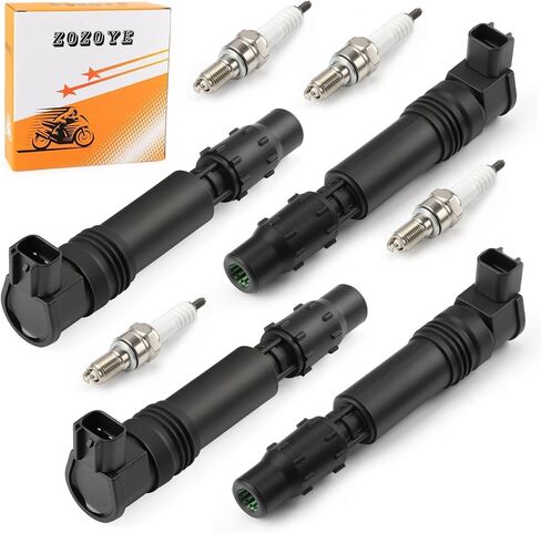 4Pcs Ignition Stick Coils w/Iridium Spark Plug For Honda CBR600F F4i 2002-2006 CBR954RR 2002-2003 30700-MEE-641 in Saudi Arabia