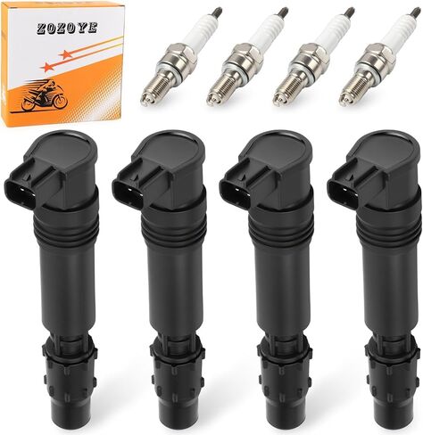 4Pcs Ignition Stick Coils w/Iridium Spark Plug For Honda CBR600F F4i 2002-2006 CBR954RR 2002-2003 30700-MEE-641 in Saudi Arabia
