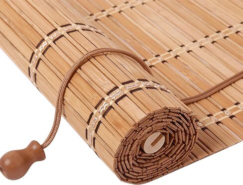 HIAPES Bamboo Blinds for Interior Window, Bamboo Shades for Indoor Windows, Custom Size, Easy Install Roller Shades for Indoor Window and Outdoor Patio in Saudi Arabia