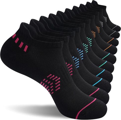 جوارب للكاحل للنساء، جوارب جري مبطنة من الخيزران الفيسكوز، أحذية رياضية قصيرة مع عروة للكعب، 5 أزواج in Kuwait