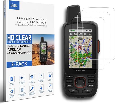 [3-PACK for Garmin GPSMAP 66i 66s 66st 66sr 67 67i Tempered Glass Screen Protector GPSmap Touchscreen (HD Clear) in Kuwait