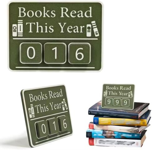عداد الكتب المقروءة هذا العام، متتبع الكتب لهدف القراءة، ديكورات المكتبة، لافتة عداد الكتب مع الكتب المقروءة هذا العام (أسود) in Saudi Arabia