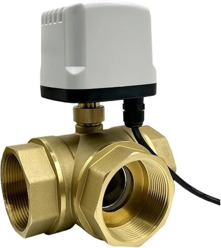 DN50 3 Way IP65 Waterproof Brass Motorized Ball Valve 220V 12V 24V 3-Wire 2 Control T/L Type Brass Electric Ball Valve(T TYPE_220VAC) in Saudi Arabia