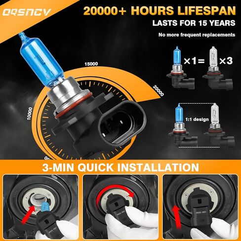 OQSNCV Fit for Hyundai Tucson (2019 2020 2021) Halogen Bulbs, 9005 High Beam+ H7 Low Beam Light Bulbs Halogen Headlamp Replacement Kit, Pack of 4 in Saudi Arabia