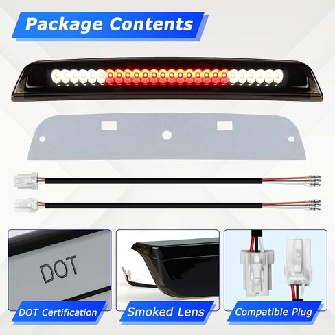 ضوء الفرامل الثالث من AUTOXBERT متوافق مع Titan 2004-2015/2005-2016 Frontier مقاوم للماء LED عالي التركيب ضوء الفرامل الثالث (عدسة دخان الإسكان الأسود) in Saudi Arabia