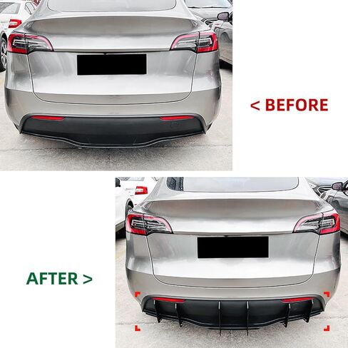 Rear Bumper Diffuser Lip Spoiler Body Kit for Tesla Model Y 2018-2025 2023 Black in Kuwait