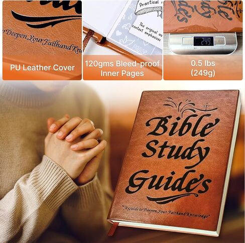 66-Page Bible Study Guide, Year-Long Devotional with Daily Scripture Quotes, Christian Journal for Women, A Guide to Deepen Faith and Knowledge - A5 Size (1pc) in Saudi Arabia