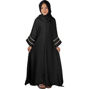 Girls Muslim Dress Chiffon Kaftan Maxi Dress Cardigan Robe Islamic Modest Hijab Dress for Girls with Pockets in Saudi Arabia