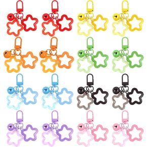 40PcsAcrylicStarKeychain with Metal Lobster Colorful StarsSprayPrintedClaspPendantsKeychains for Women in Saudi Arabia