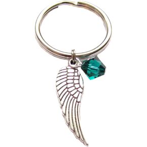 Archangel Raphael Angel Wing Charm Green Crystal Keychain, Bag Charm, Guardian Angel Gift, Graduation Gift, 2023 Christmas gift in Saudi Arabia