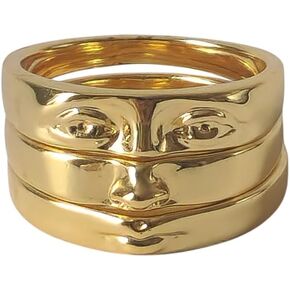 18K Gold Eye of David Ring Dainty Minimalist Stackable Gold Ring Womens Everyday Jewelry in Saudi Arabia