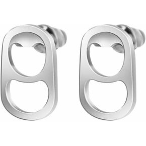 Unique Funny Personalized Earrings Stainless Steel Can Pull Tab Earrings for Men Women in Saudi Arabia