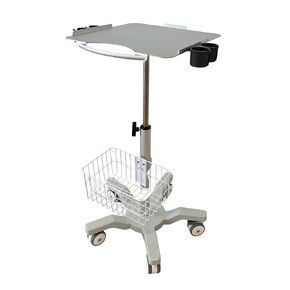 عربة الموجات فوق الصوتية المتنقلة ذات الارتفاع القابل للتعديل مع حاملات المسبار وسلة سلكية وعجلات قابلة للقفل - عربة المرافق الطبية لأجهزة الموجات فوق الصوتية على طراز الكمبيوتر المحمول in Kuwait