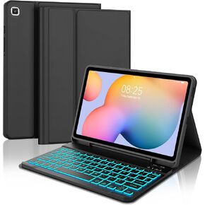 حافظة لوحة المفاتيح الإسبانية Ñ لجهاز Samsung Galaxy Tab S6 lite (10.4 بوصة، 2024 2022 2020) - غطاء ذكي مع حامل قلم رصاص، حافظة جلدية صناعية نحيفة للنوم/الاستيقاظ التلقائي، لوحة مفاتيح بلوتوث قابلة للفصل، ذهبي وردي in Kuwait