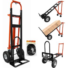 4 in 1 Convertible Hand Truck Dolly, 1000LBS Max Load Heavy Duty Folding Hand Truck Dolly Cart with Wheels & Ergonomic Design, for Logistics, Home, Office Moving & Shopping in Kuwait