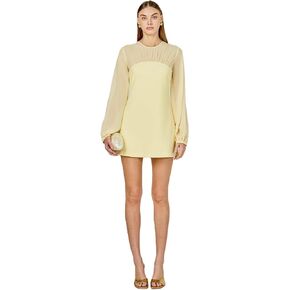 endless rose Women's Mixed Media Mini Dress with Puff Sleeves in Saudi Arabia