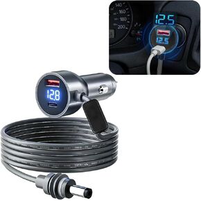 كابل طاقة Starlink Mini Car Charger DC 3 في 1، محول ولاعة سجائر للسيارة مقاوم للماء 12 فولت 18AWG مع شاشة رقمية، مزود طاقة تلقائي USB C USB A PD، مناسب عالمي (6.6FT) in Kuwait