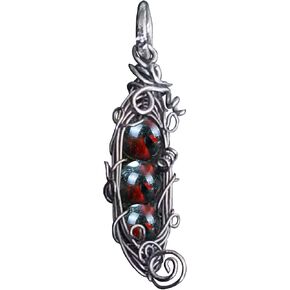 بازلاء حجر الدم الأفريقي القابلة للتخصيص في قرنة PeaPod (1،2،3،4،5 أو 6) سلك قلادة ملفوف بالفولاذ / الفضة / النحاس / البرونز / النحاس / التيتانيوم / الحديد الأسود / الذهب عيار 14 / الذهب الوردي عيار 14 / جوهرة النيوبيوم الأسود- in Kuwait