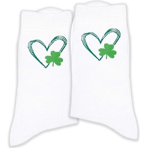 Shamrock & Heart Novelty Socks, Lucky Socks Men, Women - St. Patrick’s Day Gift.(088) in Saudi Arabia