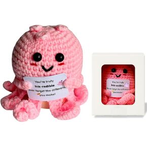 Positive Crochet Octopus Never Forget The Difference You Make Gifts, Mini Octopus Emotional Support Crochet With Card, Emotional Cheer Up Support Positive Retirement Gift For Woman Men (Octopus) in Saudi Arabia