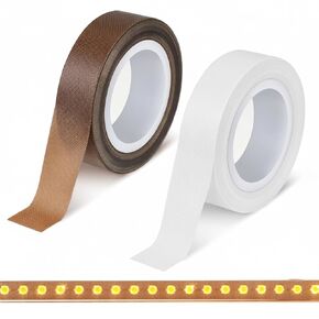 قطعتان من أشرطة إخفاء شريط الضوء LED، شريط توزيع LED 0.59 بوصة × 29.5 قدم مقاوم للحرارة ومضاد للوهج، شريط تعتيم الضوء، ملصق غطاء ناعم للإضاءة، ملصقات حجب مصابيح LED، لون القهوة البيضاء in Kuwait