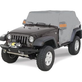 Big Ant Cab Cover for 2007-2025 Je-ep Wrangler Cover JKU JLU 4 Door, Waterproof Half Car Cover Oxford with Reflective Strip, Sun Snowproof Cab Car Cover for Convenient Zipper for Trunk Gray in Kuwait
