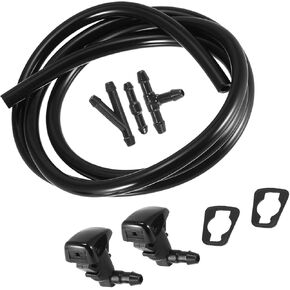 مجموعة فوهات ممسحة الزجاج الأمامي لسيارة تويوتا تاكوما مع حشوات خرطوم سائل بطول 1 متر - عبوة من 6 قطع بديلة باللون الأسود in Kuwait