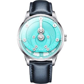 Secret Orbital Automatic Mechanical Watch by Mandetbrote - Anti-Shock Structure, Domed Anti-Reflective Sapphire, Miyota 9015 Movement, Silicone/Nylon Dual Straps, 41mm Ultra-Thin Unisex Watch for Gift & Daily Wear in Saudi Arabia
