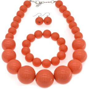 نحن نحن مكتنزة اللؤلؤ قلادة للنساء كبيرة كبيرة فو اللؤلؤ قلادة و طقم من الحلقان 1920s طقم مجوهرات حفلة موسيقية in Kuwait