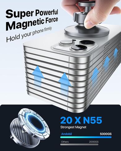 andobil [2024 Upgraded] for Magsafe Car Mount [Never Blocking, 360° Rotation] Stable Phone Mount for Car Vent, Universal Cell Phone Holder Car for iPhone 15 14 13 Pro Max Samsung S24 S23 Ultra & All in Kuwait