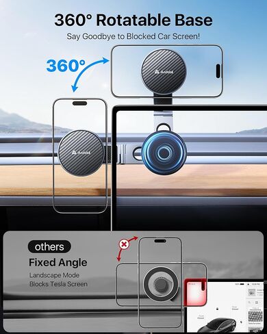 andobil [2024 Upgraded] for Magsafe Car Mount [Never Blocking, 360° Rotation] Stable Phone Mount for Car Vent, Universal Cell Phone Holder Car for iPhone 15 14 13 Pro Max Samsung S24 S23 Ultra & All in Kuwait