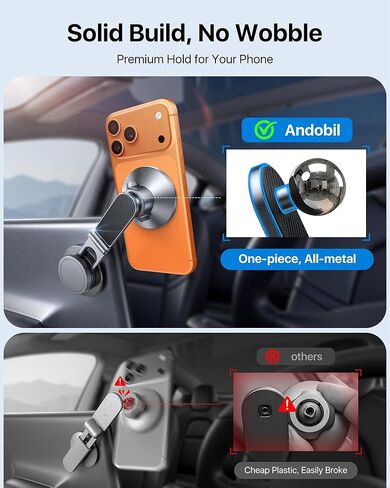 andobil [2024 Upgraded] for Magsafe Car Mount [Never Blocking, 360° Rotation] Stable Phone Mount for Car Vent, Universal Cell Phone Holder Car for iPhone 15 14 13 Pro Max Samsung S24 S23 Ultra & All in Kuwait