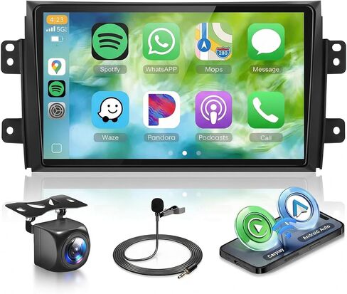 2+64G Android Stereo for Suzuki SX4 2006-2013 Support Wireless Carplay&Android Auto with 9 inch Touchscreen GPS Navigation Bluetooth USB WiFi FM/RDS Radio Receiver Backup Camera in Kuwait