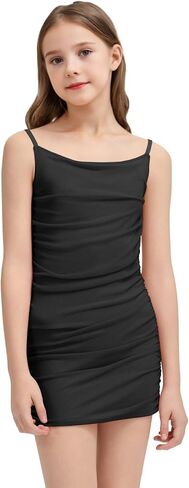 فساتين Bodycon للفتيات فساتين رسمية بحمالات سباغيتي ضيقة مكشكشة لحفلات الأطفال وحفلات العودة للوطن فستان قصير قصير in Kuwait