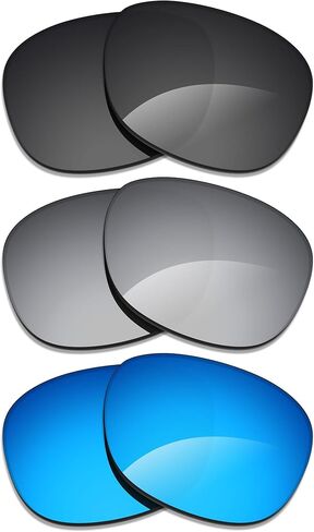 Alphax 3 Pair Polarized Replacement Lenses for Ray Ban Liteforce RB3701 59mm Sunglasses- Black+Titanium+Blue in Saudi Arabia