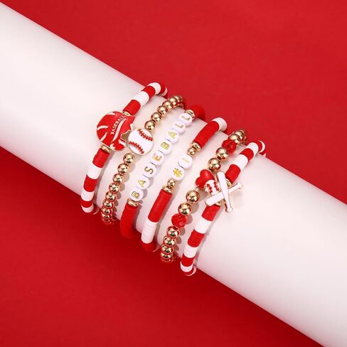 mokkia لعبة يوم البيسبول كرة السلة كرة القدم عصابات للنساء تكويم هيشي أساور الصداقة تتدلى الأقراط الرياضية أمي لعبة يوم ملابس مجوهرات اكسسوارات الهدايا (نمط أ) in Kuwait