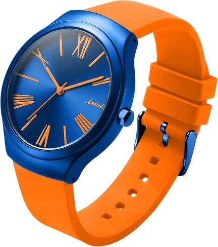 Letoff Unisex Analog Watch, Round Dial with Colorful Roman Numerals, Water Resistant 100ft in Saudi Arabia
