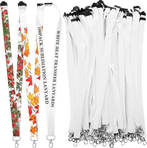 Patelai Sublimation Lanyard Blanks Bulk White Neck Lanyards with Detachable Buckle Heat Transfer Rope for Custom Personalized in Saudi Arabia