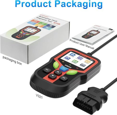 OBD2 Scanner Diagnostic Tool, Check Engine Lights and Clear Vehicle Trouble Code, Battery Start Test, Live Data, Cloud Printing, Freeze Frame, Car Scanner for All OBDII Vehicles Since 1996 in Saudi Arabia