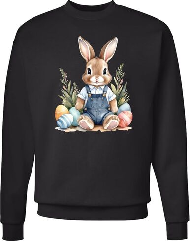 inktastic Cute Easter Bunny with Egg Decorations Adult Sweatshirt in Saudi Arabia
