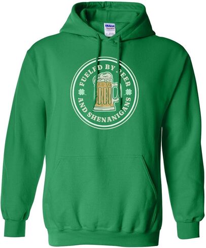 TeesAndTankYou Fueled by Beer and Shenanigans St Patrick's Day Hoodie Sweatshirt Unisex Mens Womens in Saudi Arabia