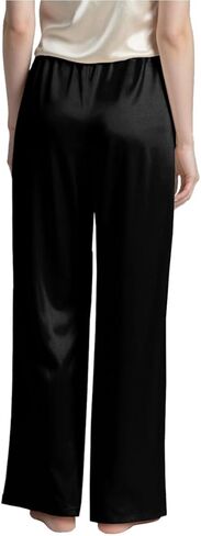 Silk Pants for Women Casual Elastic High Waisted Wide Leg Womens Satin Pants in Saudi Arabia