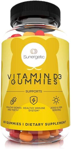 Premium Vitamin D3 Gummies – Powerful Vitamin D Gummies to Support Healthy Bones, Mood & Immune System – 2000 IU of Vitamin D3 per Serving – 60 D3 Gummies in Kuwait