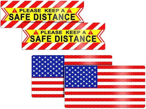 HZEL 4PCS American Flag Car Magnet Decal, USA Flag Reflective Magnetic Vehicle Bumper Stickers, Patriotic Stars Automotive Exterior Decor Accessories, Universal for Truck SUV Sedan in Saudi Arabia