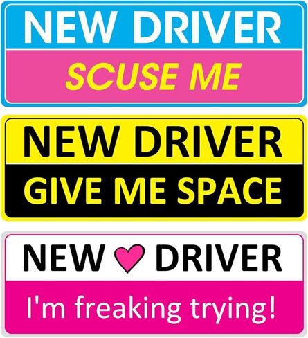 3pcs New Driver Sticker Magnet for Car,Learner Driver Sign,Safety Sign Car Student Drivers Stickers Supplies,Accessories Bumper Removable Novice Stickers in Kuwait